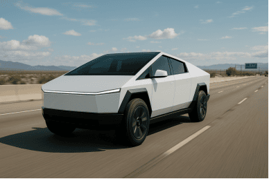 Tesla Cybertruck wrapped in Mirror White